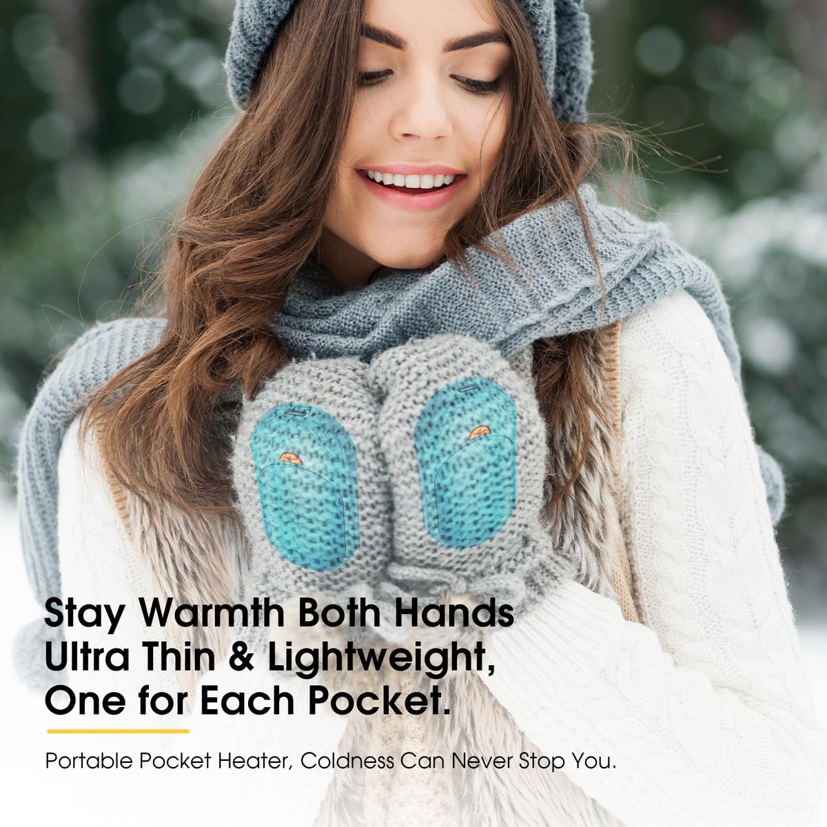 AI Hand Warmers Rechargeable 2 Pack, AI Smart Chips Electric Hand Warmers, 20Hrs Long
