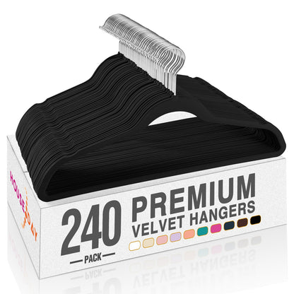 House Day Black Velvet Hangers 60 Pack