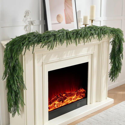 CLEANGOR 2Pcs 9FT Norfolk Pine Garlands for Christmas Decorations Indoor
