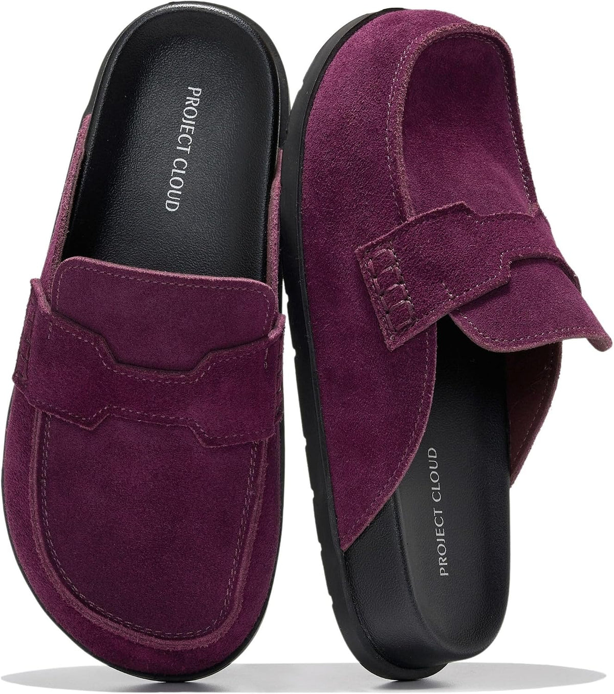 Project Cloud 100% Genuine Leather Slip-On Womens Clogs Mules for Women