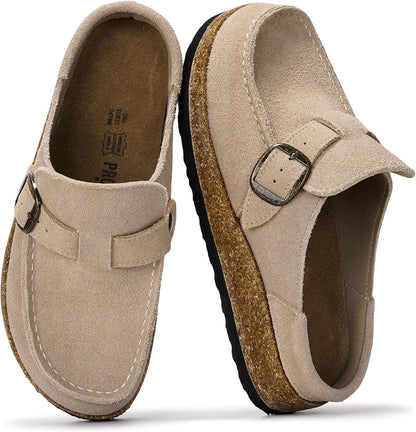 Project Cloud 100% Genuine Leather Moccasin Clogs for Women Fall Shoes