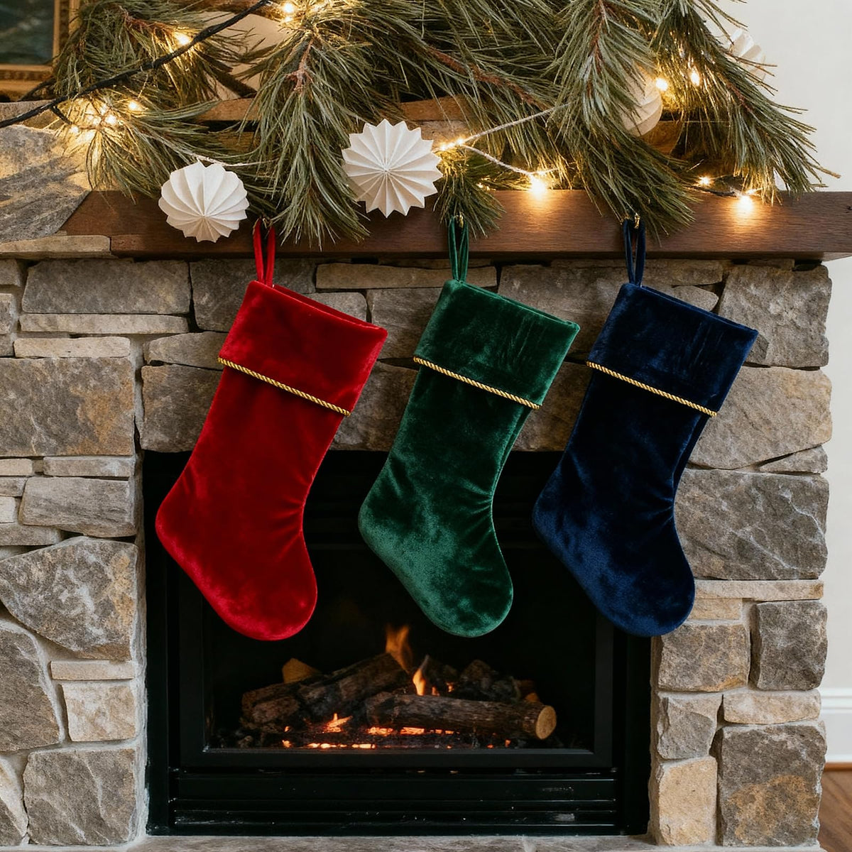 Etistta Classic 20 inch Velvet Christmas Stockings