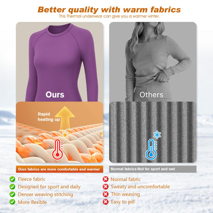 Thermal Underwear for Women Thermal Set Fleece Lined Leggings Long Johns