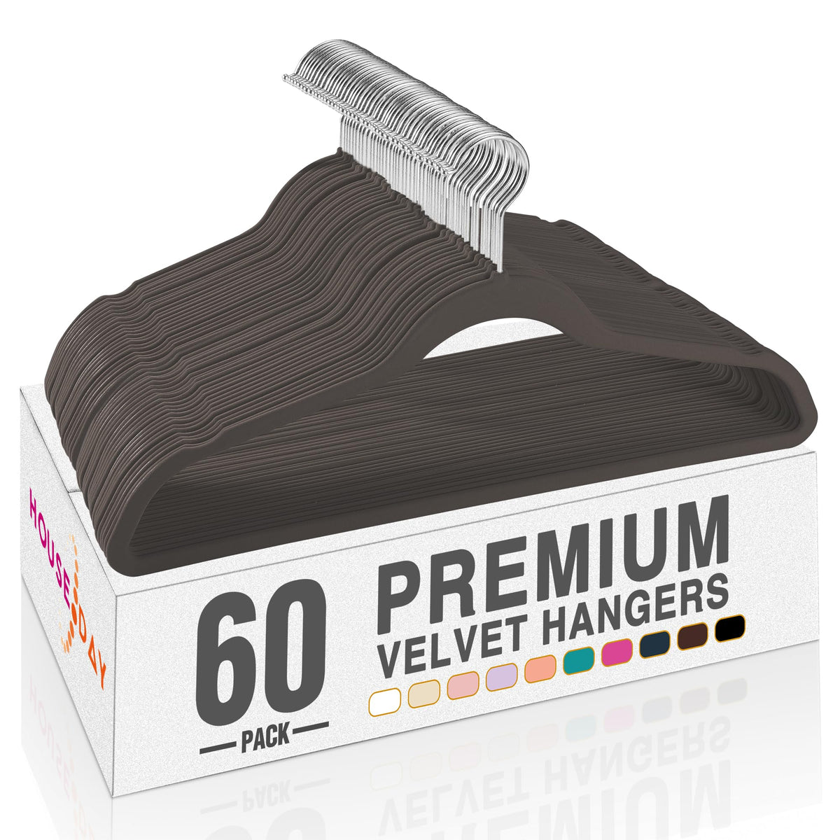 House Day Black Velvet Hangers 60 Pack
