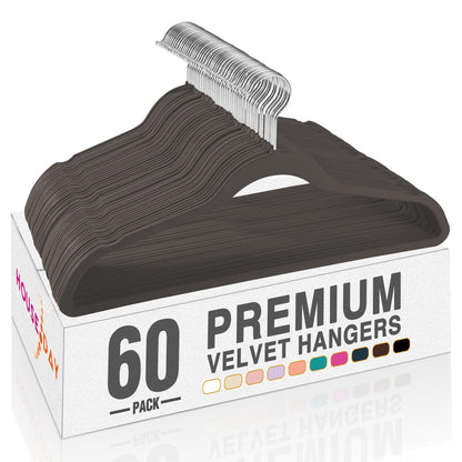 House Day Black Velvet Hangers 60 Pack