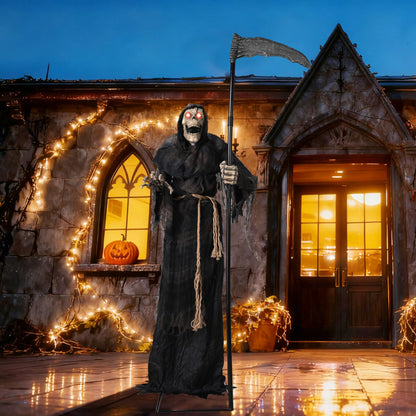 Aw 9Ft Animatronics Flying Witch Hovering Broom Animated Ac 100V-240V Halloween Outdoor Decoration Motion Activated