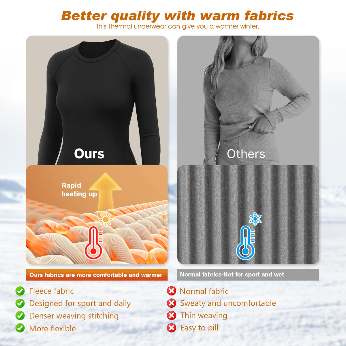 Thermal Underwear for Women Thermal Set Fleece Lined Leggings Long Johns