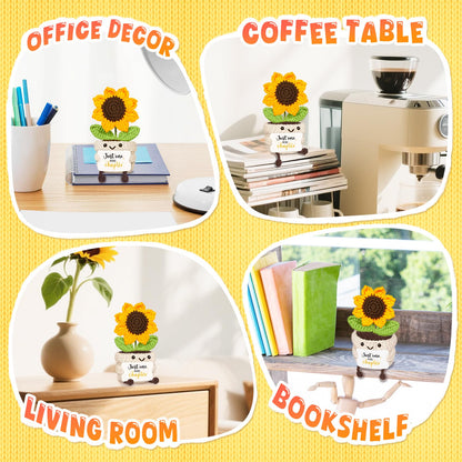 Handmade Positive Sunflower Crochet Decor