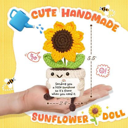 Handmade Positive Sunflower Crochet Decor