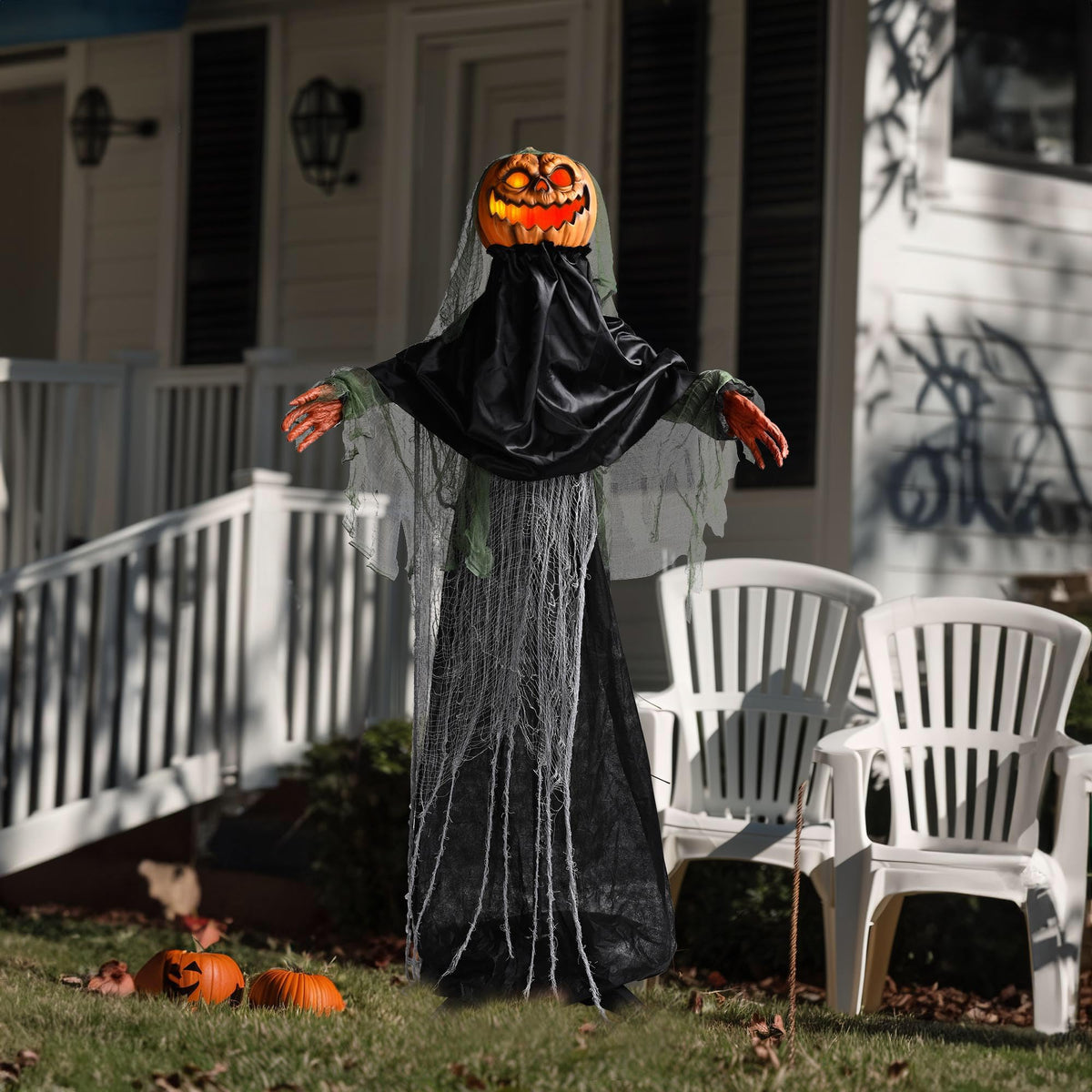 Aw 9Ft Animatronics Flying Witch Hovering Broom Animated Ac 100V-240V Halloween Outdoor Decoration Motion Activated