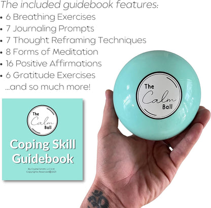 The Calm Ball – Therapist-Designed Coping Skills Magic 8 Ball with 20 Calming Strategies & Guidebook