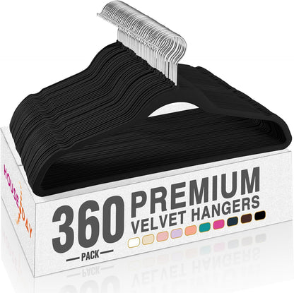 House Day Black Velvet Hangers 60 Pack