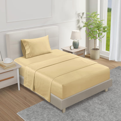 100% Egyptian Cotton Sheets King Size Sheets Set with Fully Elasticated 15" Deep Fitted Sheet & Pillowcases
