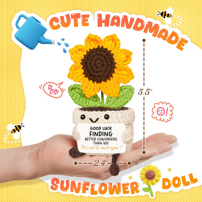 Handmade Positive Sunflower Crochet Decor