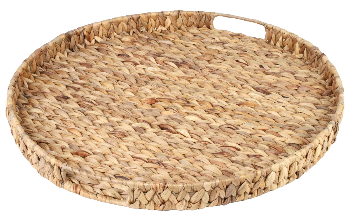 Gurfuy Extra Large Round Ottoman Table Tray with Handles