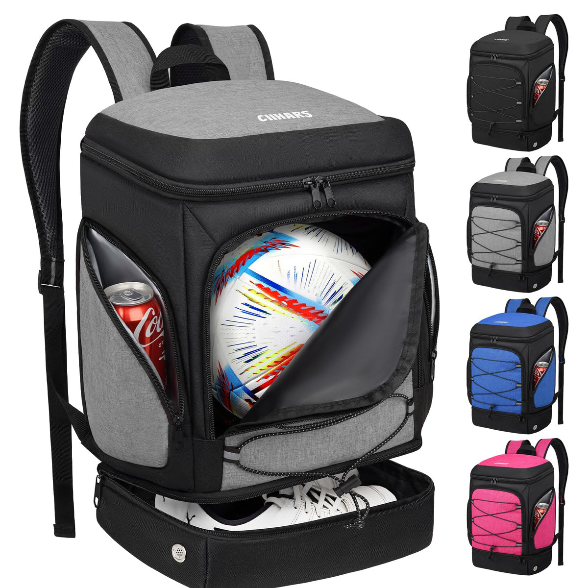 Soccer Backpack,Soccer Bag with Ball Holder and Shoe Compartment
