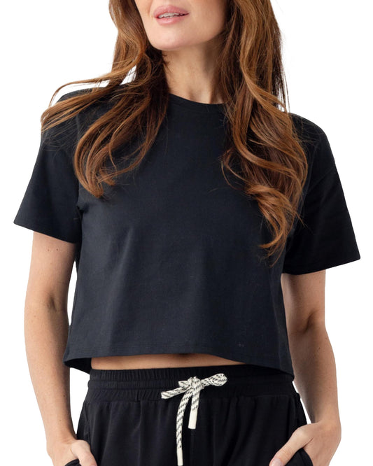Cozy Earth Women's All Day Cropped Tee, 100% Cotton T-Shirt