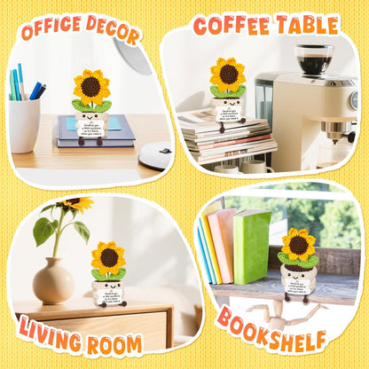 Handmade Positive Sunflower Crochet Decor