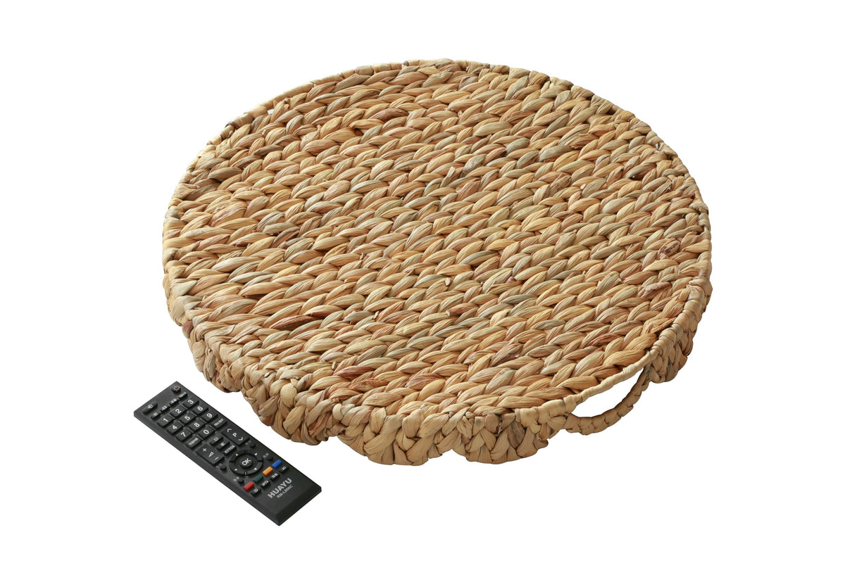 Gurfuy Extra Large Round Ottoman Table Tray with Handles