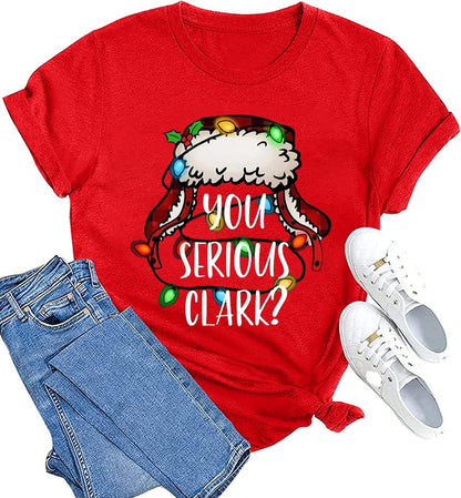 hcihgzr Christmas Shirts for Women Merry and Bright Christmas Shirt Xmas Tree Graphic Holiday T-Shirt Tops