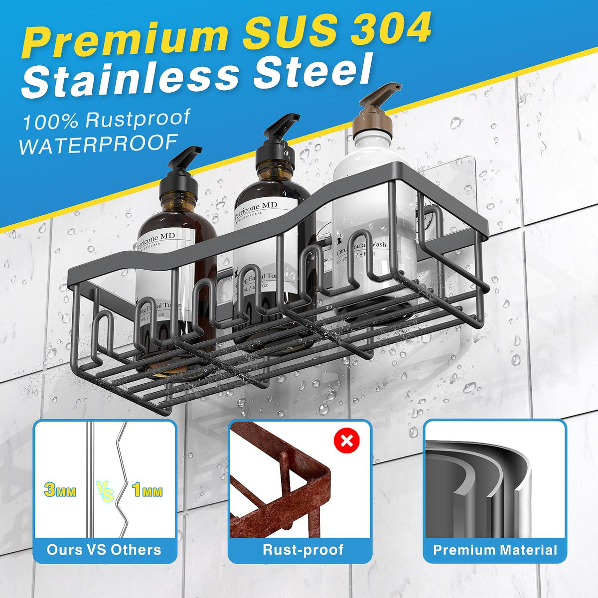 Eudele Adhesive Shower Caddy