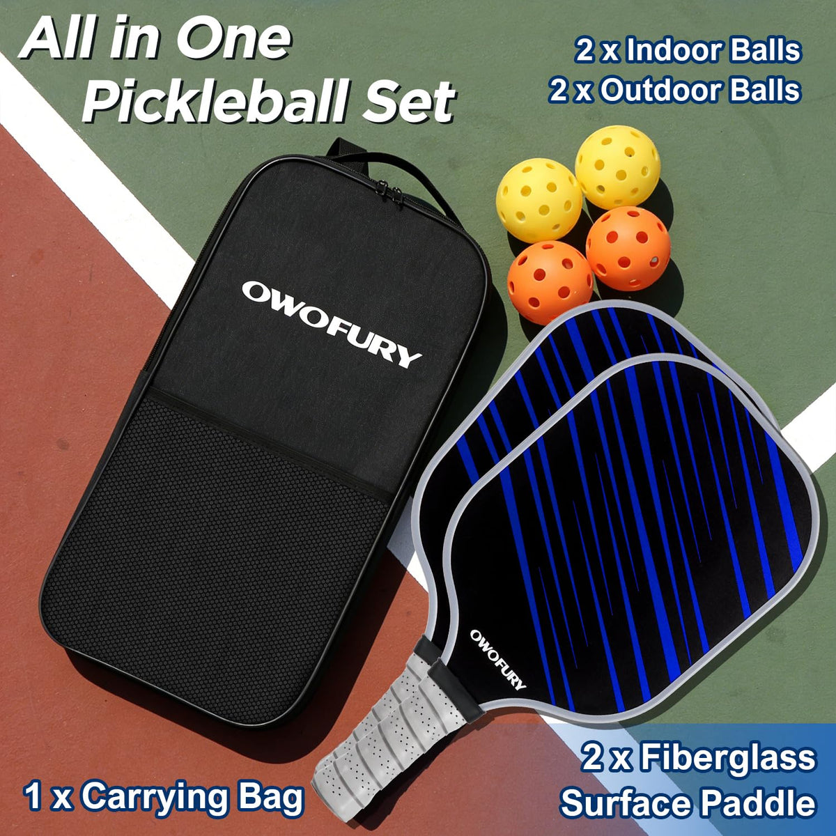 Pickleball Paddles Set of 2 Lightweight Honeycomb Core Pink