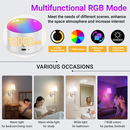 Yhcdlamp Battery Operated Wall Sconce Light with Remote Control, Dimmable Wall Sconce Set of 2