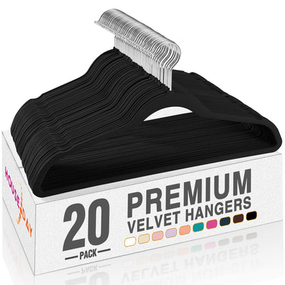 House Day Black Velvet Hangers 60 Pack