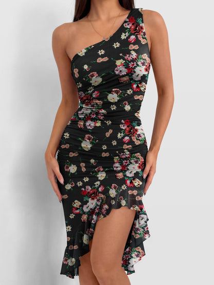 Caracilia Womens One Shoulder Dress