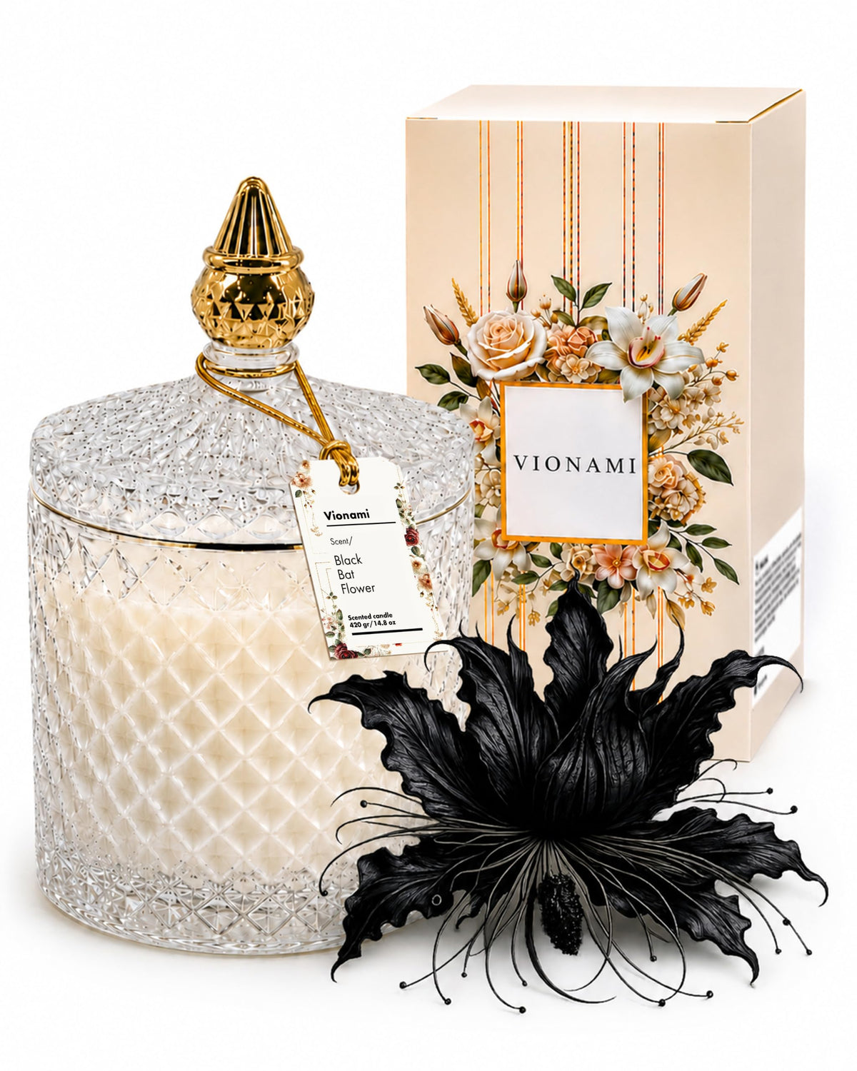 VIONAMI Ghost Orchid Rare Flower Fragrance Luxury Scented Candle