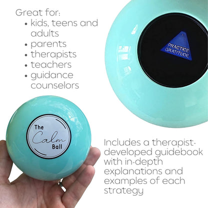 The Calm Ball – Therapist-Designed Coping Skills Magic 8 Ball with 20 Calming Strategies & Guidebook