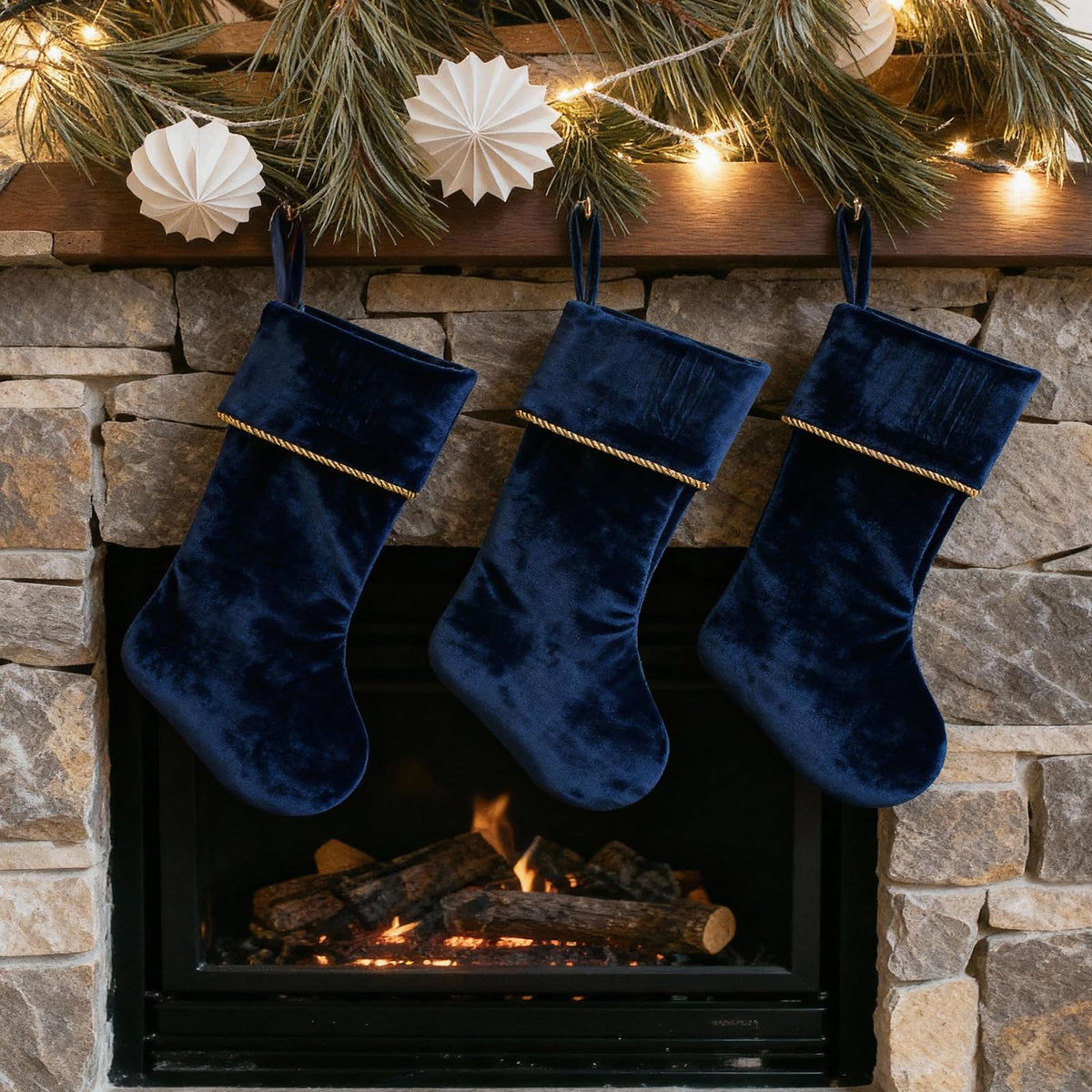 Etistta Classic 20 inch Velvet Christmas Stockings