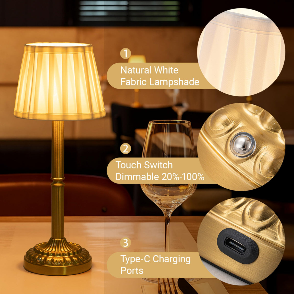 Cordless Table Lamp with Touch Control