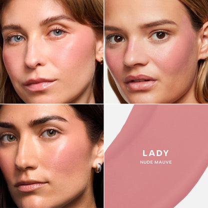 Saie Dew Liquid Blush for Cheeks - Hydrating Cream Blush Stick with a Blendable + Buildable Formula - Skincare Infused Dewy Cheek Tint for a Natural Flush - Glowy Makeup Essential - Baby (.40 Oz)