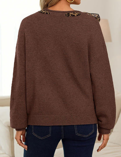 ZESICA Women's Fall Winter Cute Bow Tie Oversized Sweaters