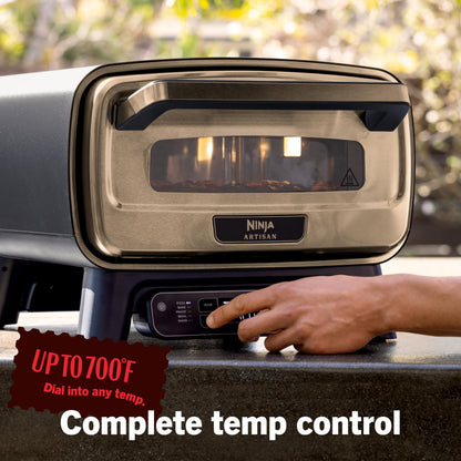 Ninja Artisan Electric Outdoor Pizza Oven with Stone | 12-Inch Pizza in 3-Minutes