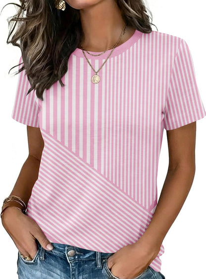 Zeagoo Womens Tshirt Short Sleeve Summer Tops Crewneck Casual Basic Tee Shirts Spring Clothes Trendy Outfit