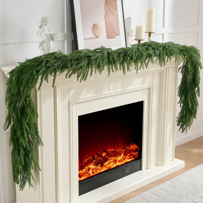 CLEANGOR 2Pcs 9FT Norfolk Pine Garlands for Christmas Decorations Indoor