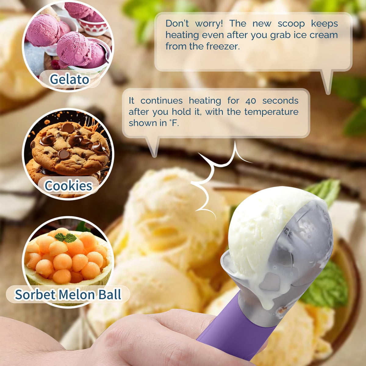 Heated Ice Cream Scoop Rechargeable