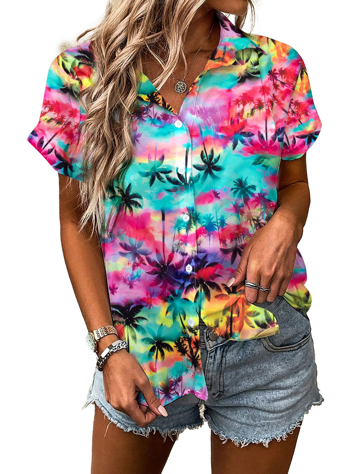 UNIQUEONE Womens Hawaiian Shirt