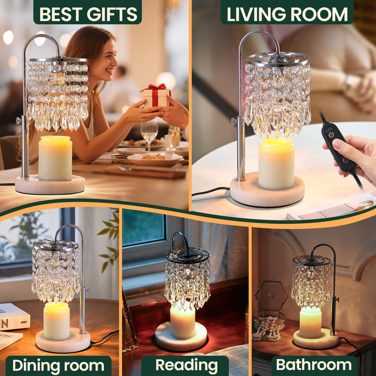 Candle Warmer Lamp with Timer & Dimmer