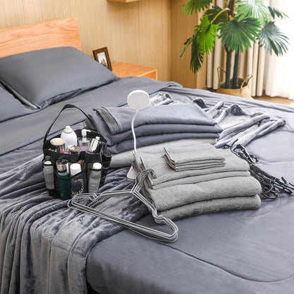 42 Pcs College Dorm Essentials Set Twin XL Bedding Bundle Bedding Bathroom and Storage Supplies