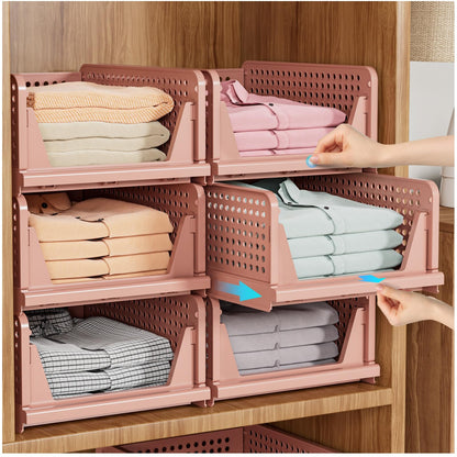 Snslxh 5 Pack Stackable Closet Storage Basket