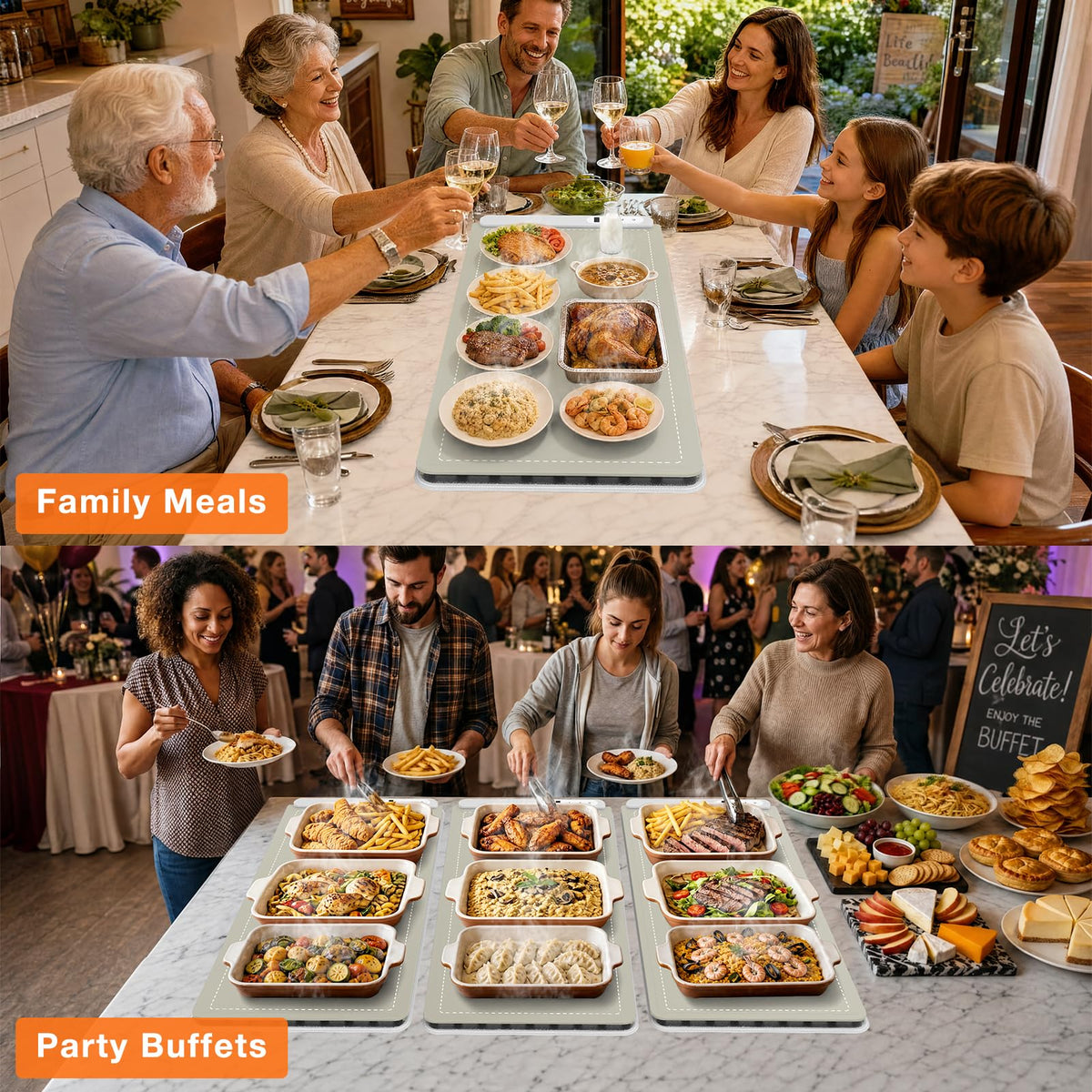 FYY Warming Mat for Food 24"x15", Rapid and Full Surface Heating