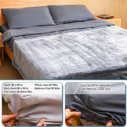 42 Pcs College Dorm Essentials Set Twin XL Bedding Bundle Bedding Bathroom and Storage Supplies