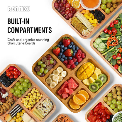 Renmxj Portable Charcuterie Boards with Lid, Cheese, Veggie & Snack Tray