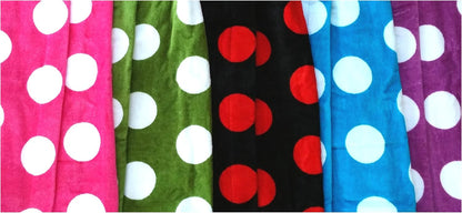 BY LORA Polka Dot Cotton Womens Terry Velour Spa Wrap Towel