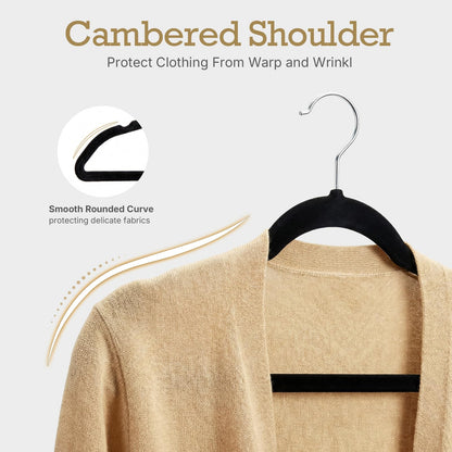 House Day Black Velvet Hangers 60 Pack