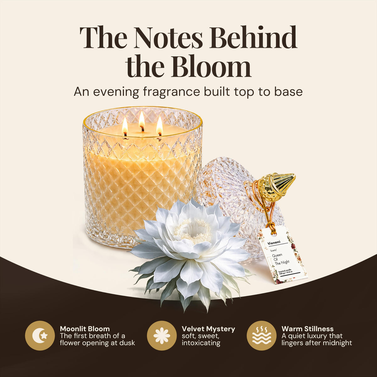VIONAMI Ghost Orchid Rare Flower Fragrance Luxury Scented Candle