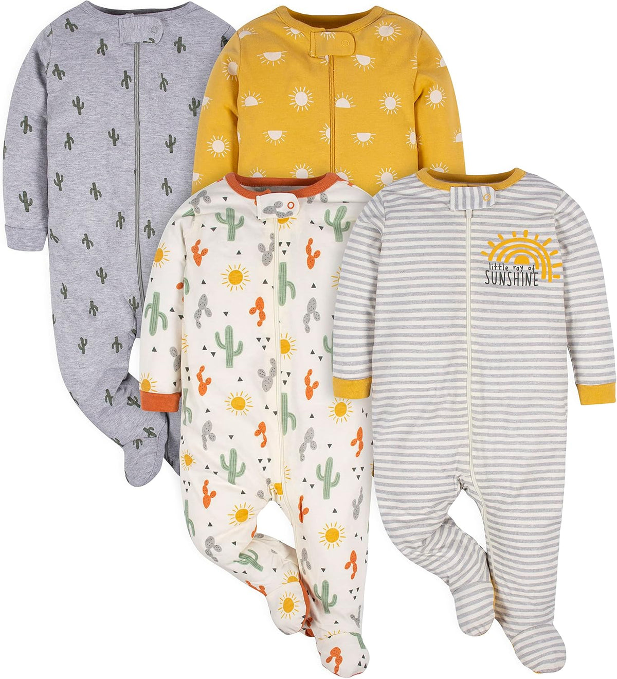 Gerber Baby Girls 4-Pack Sleep 'N Play Footie